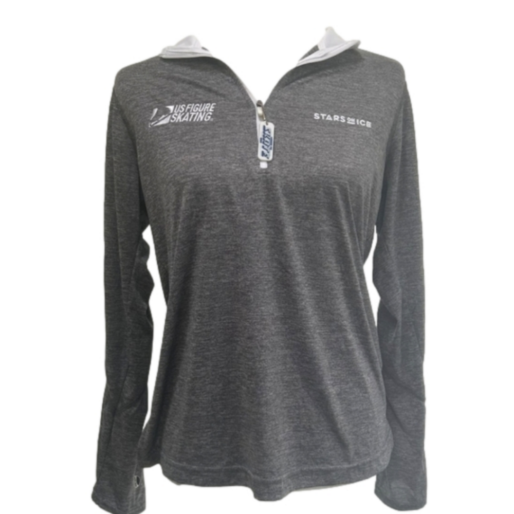 USFS Stars on Ice Holloway 1/4 Zip Heathered Gray Size Medium EUC